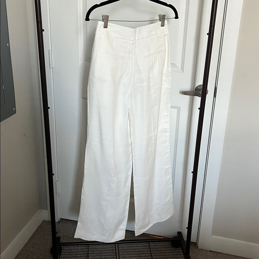 NWT Reiss Willow Linen Blend Wide Leg Trousers Size 2P - Picture 5 of 7